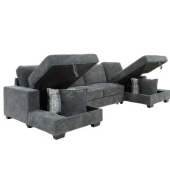 Slumber 3pc Double Storage Chaise Sleeper Sectional