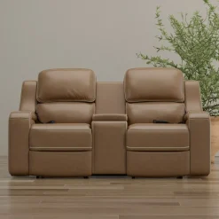 Soundwave Living Room Set Immersive Power Leather Reclining Sofa & Loveseat