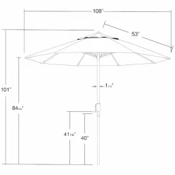 St. Lucia 9' Round Auto-Tilt Umbrella