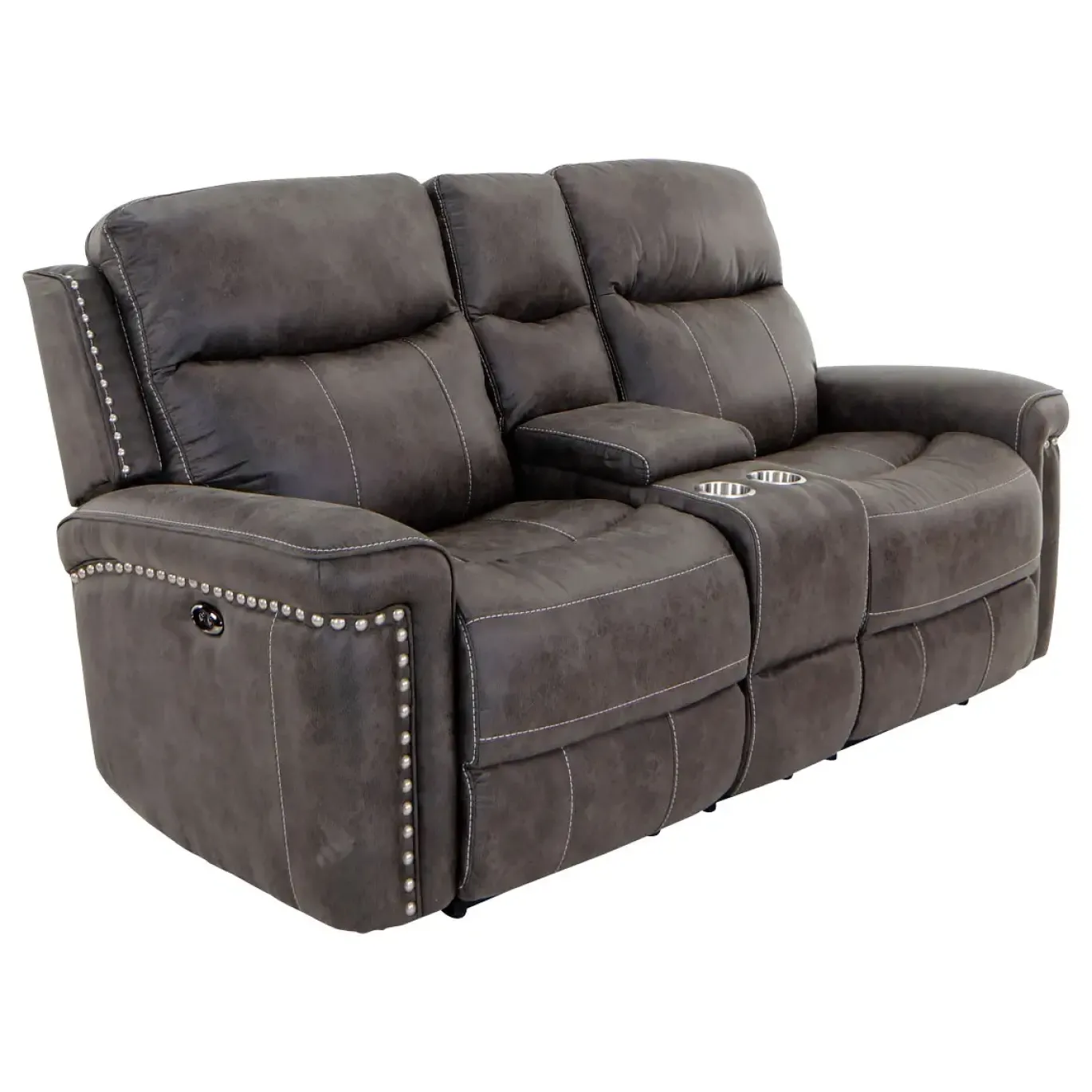 Triplex Power Reclining Console Loveseat