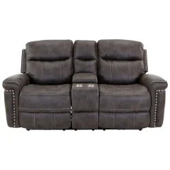 Triplex Power Reclining Console Loveseat