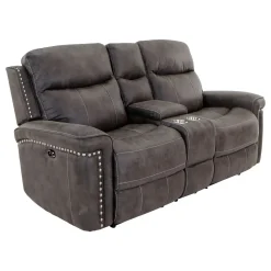 Triplex Power Reclining Living Room Set-Gray