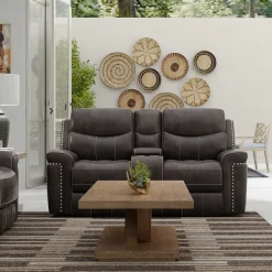 Triplex Power Reclining Living Room Set-Gray