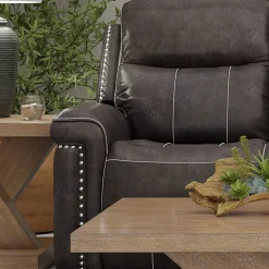 Triplex Power Reclining Living Room Set-Gray