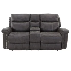Triplex Reclining Console Loveseat