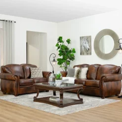 Tuscan Leather Living Room Set