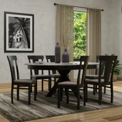 Vibrance Extendable Round Dining Table& 6 Chairs With Custom Finish Options