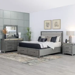 Winslet Eastern King Bed, Dresser, Mirror, Nightstand